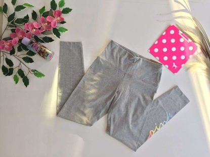 Imagen de PINK Legging Active Cotton Gris Claro Letras de Colores M